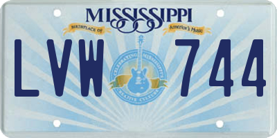MS license plate LVW744
