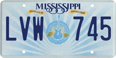MS license plate LVW745