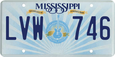MS license plate LVW746