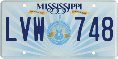 MS license plate LVW748