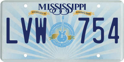 MS license plate LVW754