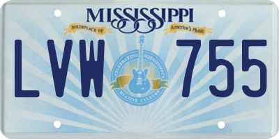 MS license plate LVW755