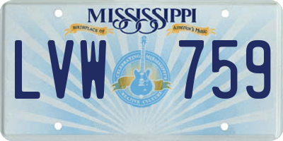 MS license plate LVW759