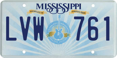 MS license plate LVW761