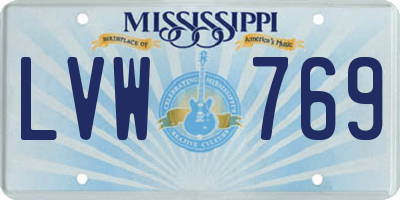 MS license plate LVW769
