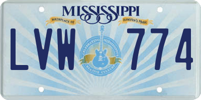 MS license plate LVW774