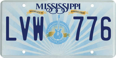 MS license plate LVW776
