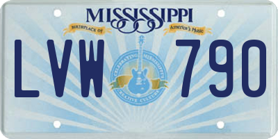 MS license plate LVW790