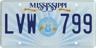 MS license plate LVW799