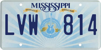 MS license plate LVW814