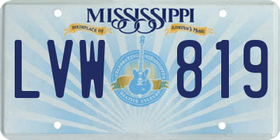MS license plate LVW819