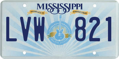 MS license plate LVW821
