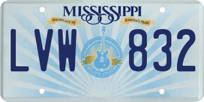 MS license plate LVW832