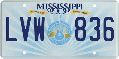 MS license plate LVW836