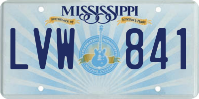 MS license plate LVW841