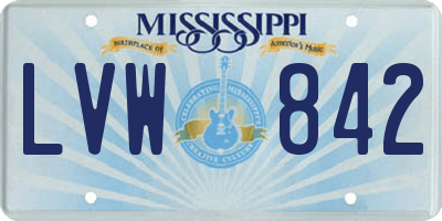 MS license plate LVW842