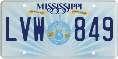 MS license plate LVW849
