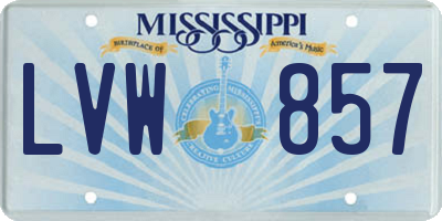 MS license plate LVW857