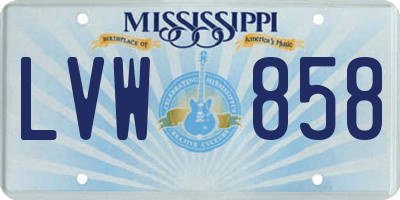 MS license plate LVW858