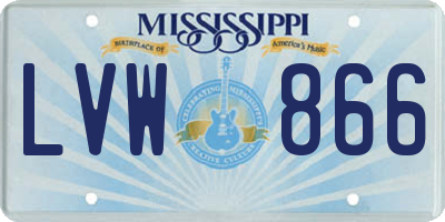 MS license plate LVW866