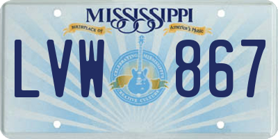 MS license plate LVW867