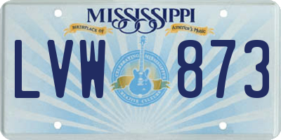 MS license plate LVW873