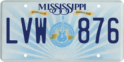 MS license plate LVW876