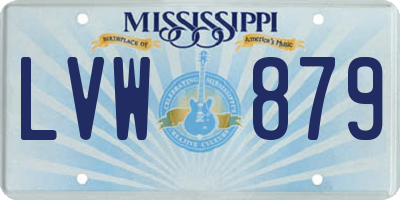 MS license plate LVW879