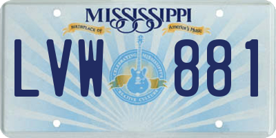 MS license plate LVW881