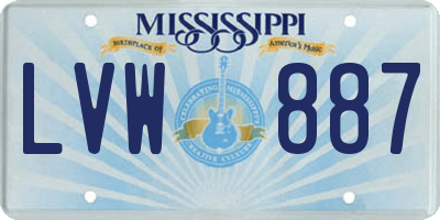 MS license plate LVW887