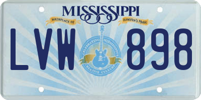 MS license plate LVW898