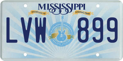 MS license plate LVW899