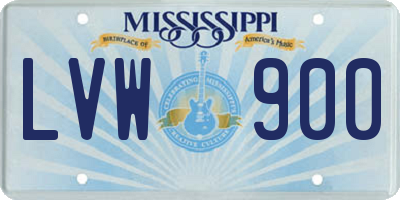 MS license plate LVW900