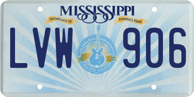 MS license plate LVW906