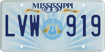 MS license plate LVW919