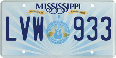 MS license plate LVW933