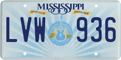 MS license plate LVW936