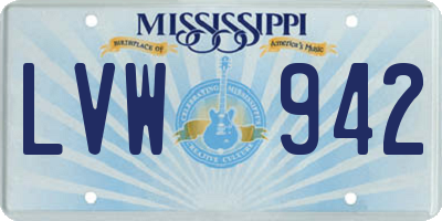 MS license plate LVW942