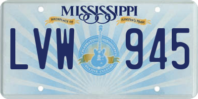 MS license plate LVW945