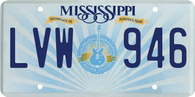 MS license plate LVW946