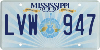 MS license plate LVW947