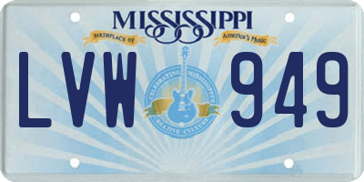MS license plate LVW949