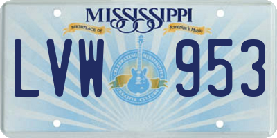 MS license plate LVW953