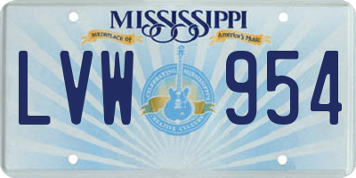 MS license plate LVW954