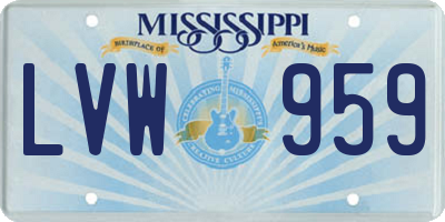 MS license plate LVW959