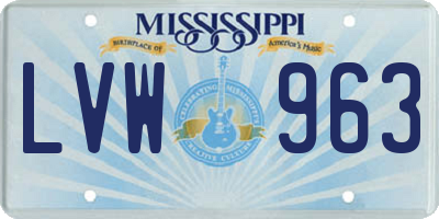 MS license plate LVW963