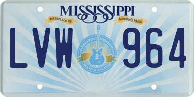 MS license plate LVW964