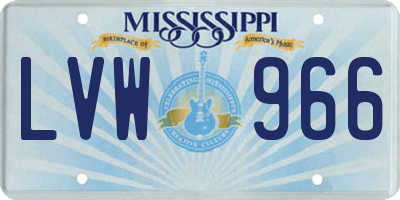 MS license plate LVW966