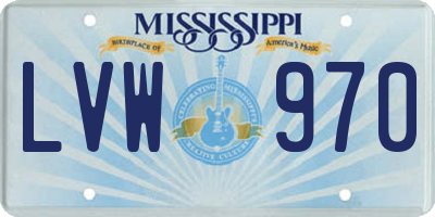 MS license plate LVW970