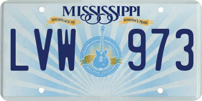 MS license plate LVW973